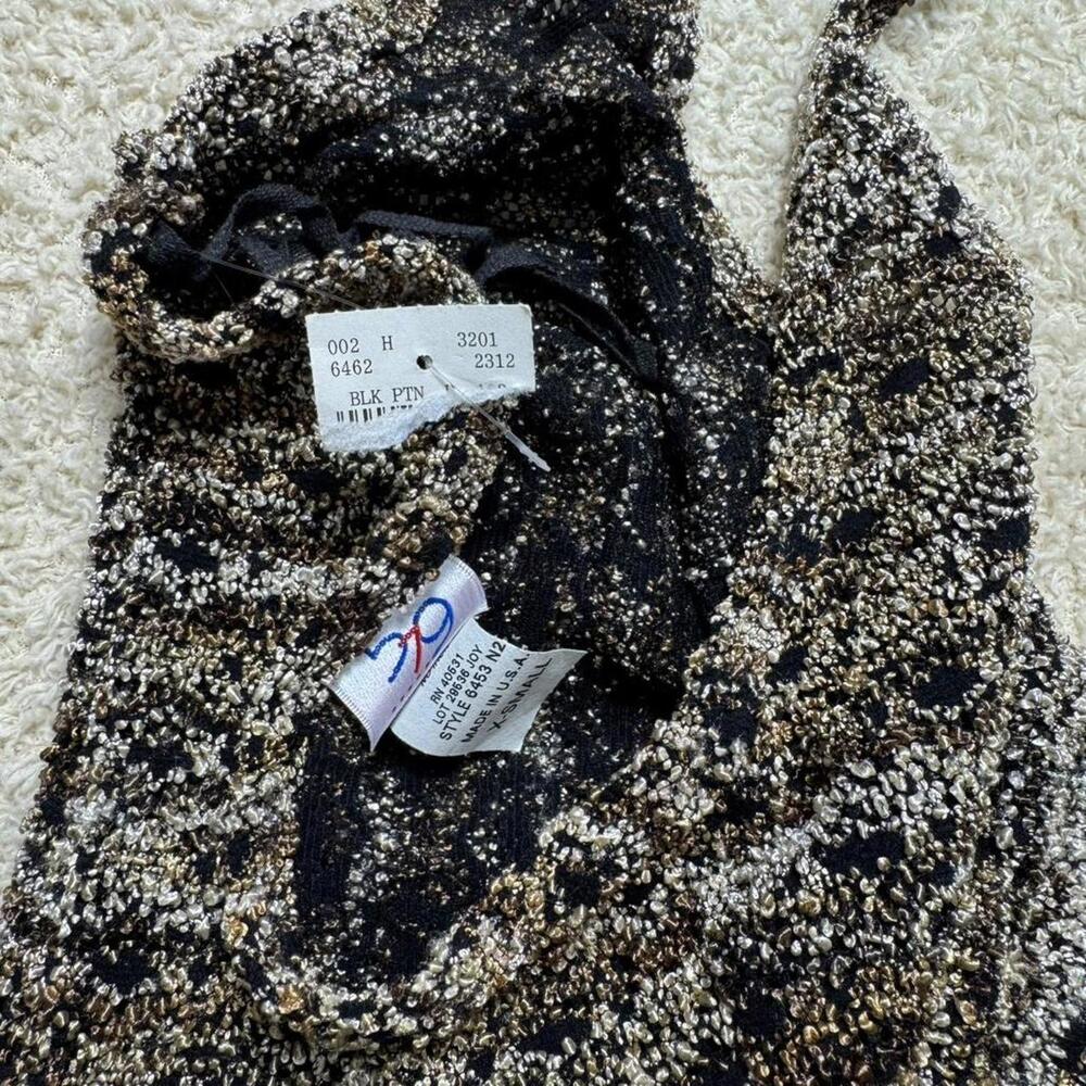 Vintage‎ 1990's Y2K 579 Textured Stretch Halter Top XS NWT made in USA - Picture 4 of 7
